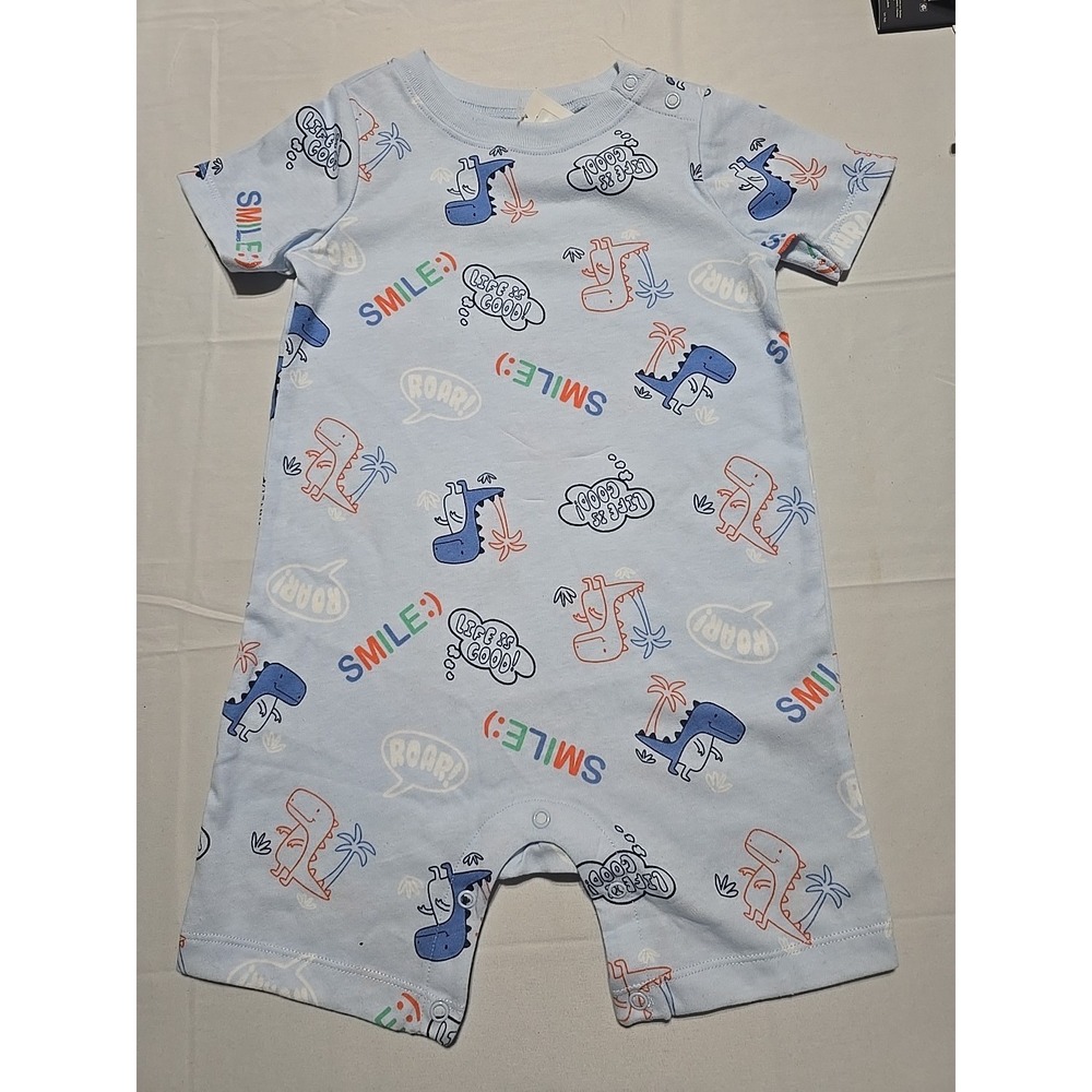 New Baby Boy Outfit Garanimals Blue Dinosaur Shorts Romper Outfit 24 Months Cute